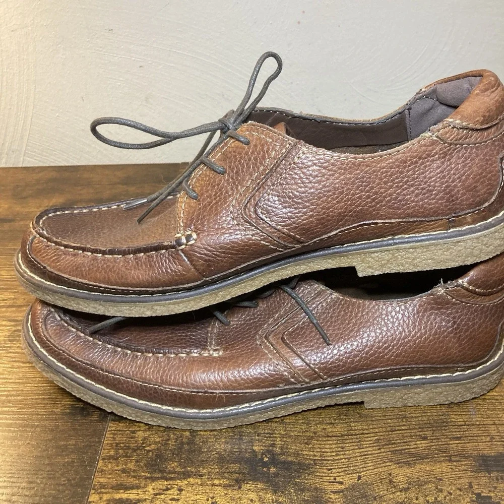 Dr Scholls Men's 10 Shoes Brown Leather Upper Casual Lace Up‎ Moc Toe Derby